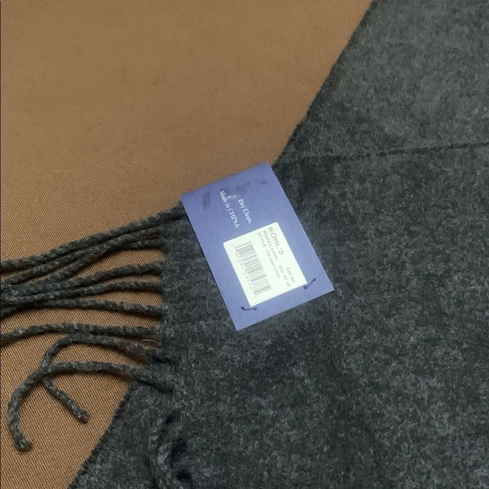 Winter warm super soft Gray Fringed Scarf 66